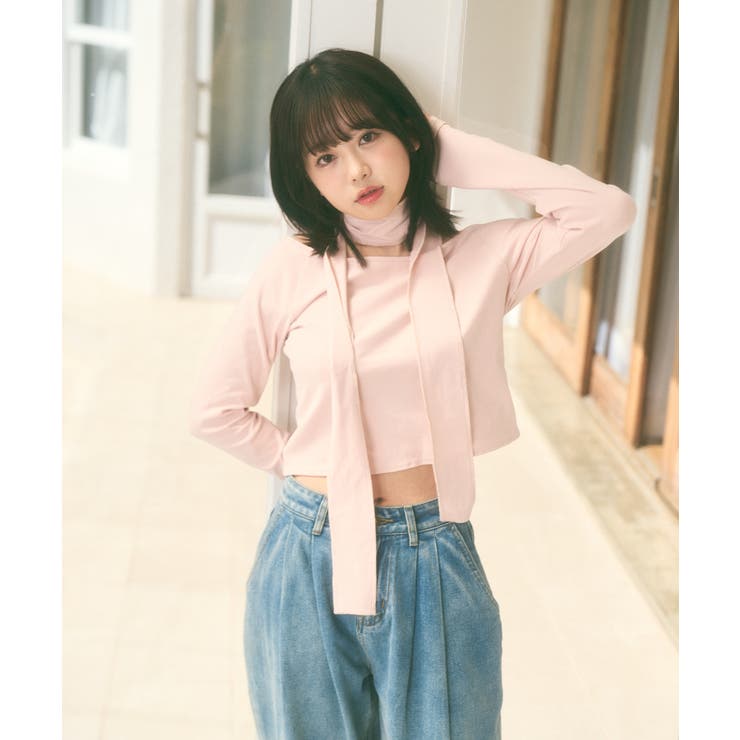 マフラー付き ボートネック カットソー | Ada. | 詳細画像7