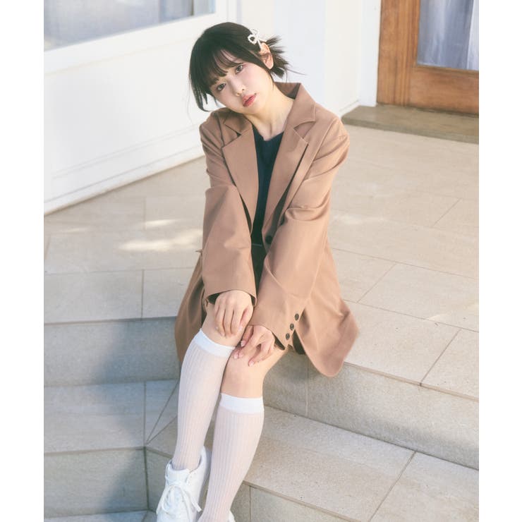 eesett&co オーバーサイズ　ノーカラージャケット　サイズ36 ur's ジャケット ノーカラージャケット オーバーサイズノー