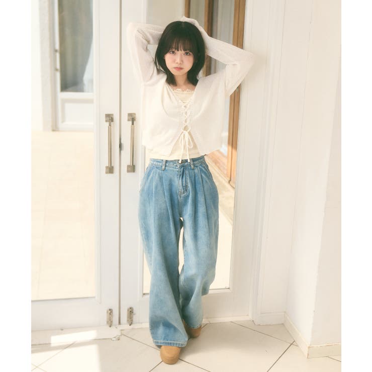 ◆送料・関税無料◆Sea N.Y 鳥ちゃんアップリケ付きデニムパンツ PAGEBOY ジーンズ デニム デニムパンツ 「WEB限定サイズあり