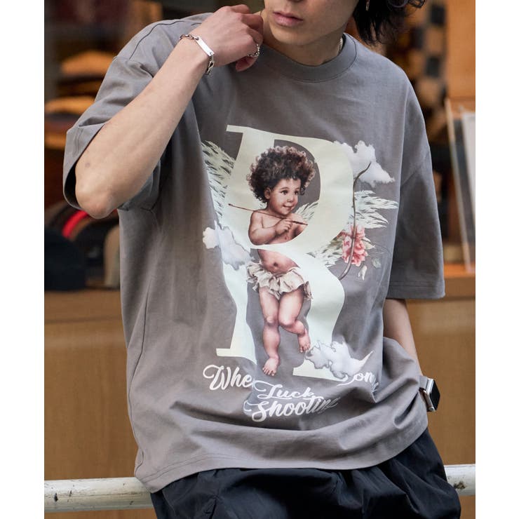 エンジェル デザイン フロントプリント 半袖Tシャツ[品番