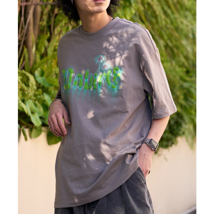 サガラ刺繍 モフモフ ネイチャープリント 半袖Ｔシャツ | Good Riddance | 詳細画像10 