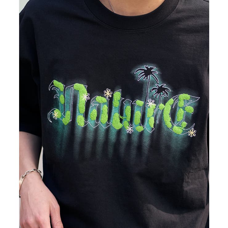 サガラ刺繍 モフモフ ネイチャープリント 半袖Ｔシャツ | Good Riddance | 詳細画像17 