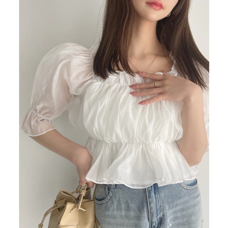 URBAN RESEARCH DOORS（アーバンリサーチドアーズ）の「シアーJQコットン2WAYギャザーブラウス（シャツ/ブラウス）」 - WEAR