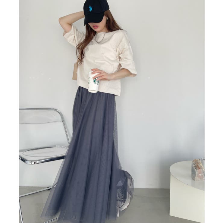 パール付き 半袖 Tシャツ | Ada. | 詳細画像23 