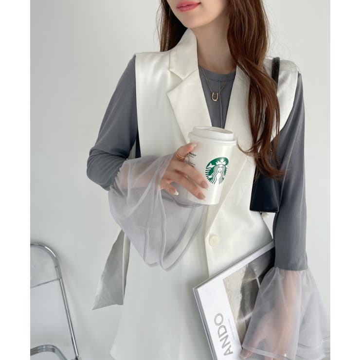 チュール ティアード フリル レイヤード カットソー | Ada. | 詳細画像11 