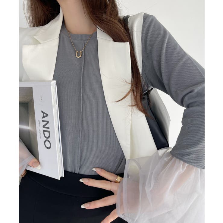 チュール ティアード フリル レイヤード カットソー | Ada. | 詳細画像12 