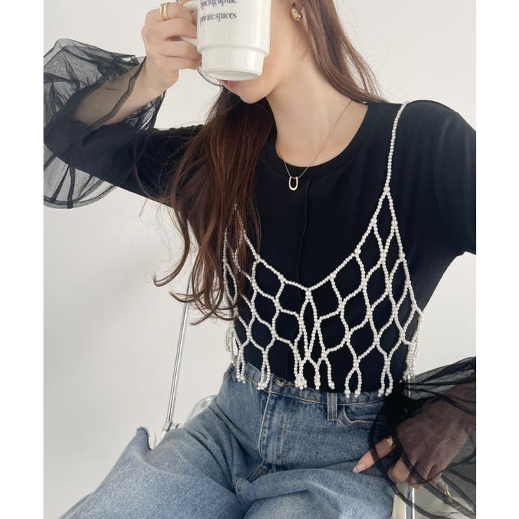 チュール ティアード フリル レイヤード カットソー | Ada. | 詳細画像16 