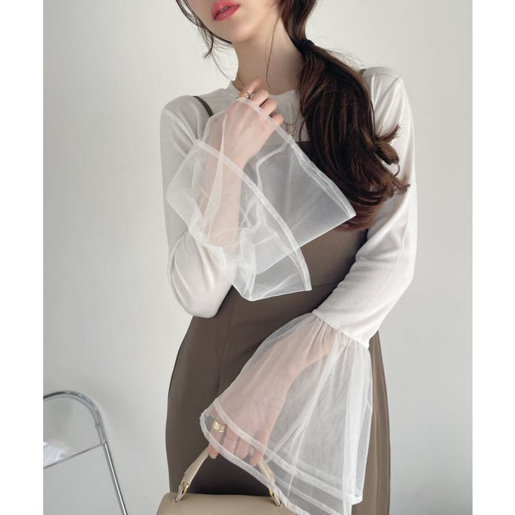 チュール ティアード フリル レイヤード カットソー | Ada. | 詳細画像5 