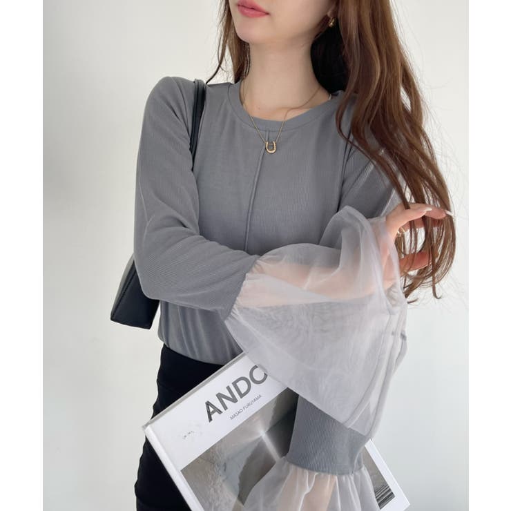 チュール ティアード フリル レイヤード カットソー | Ada. | 詳細画像7 