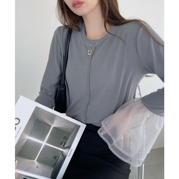 チュール ティアード フリル レイヤード カットソー | Ada. | 詳細画像9 