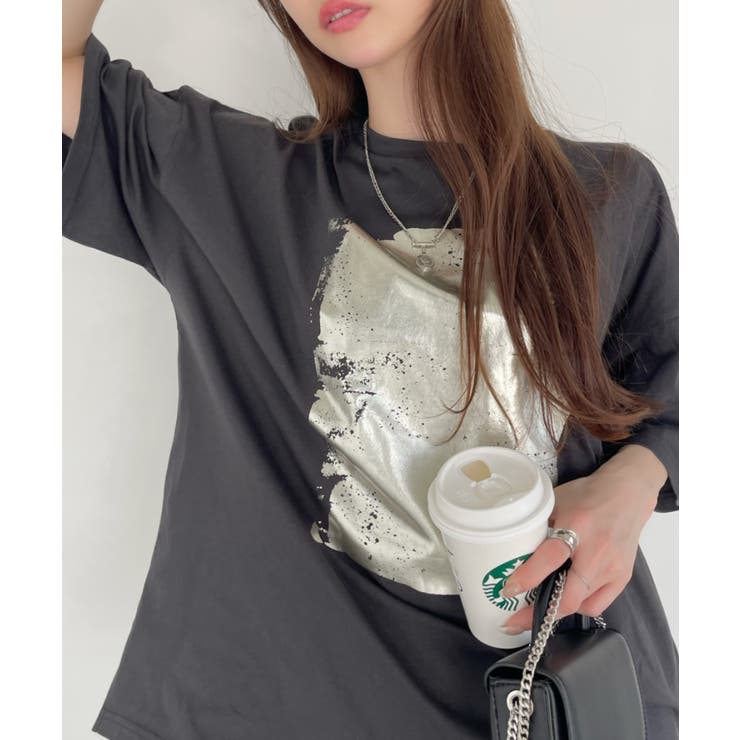 箔プリント ビッグTシャツ | Ada. | 詳細画像12 