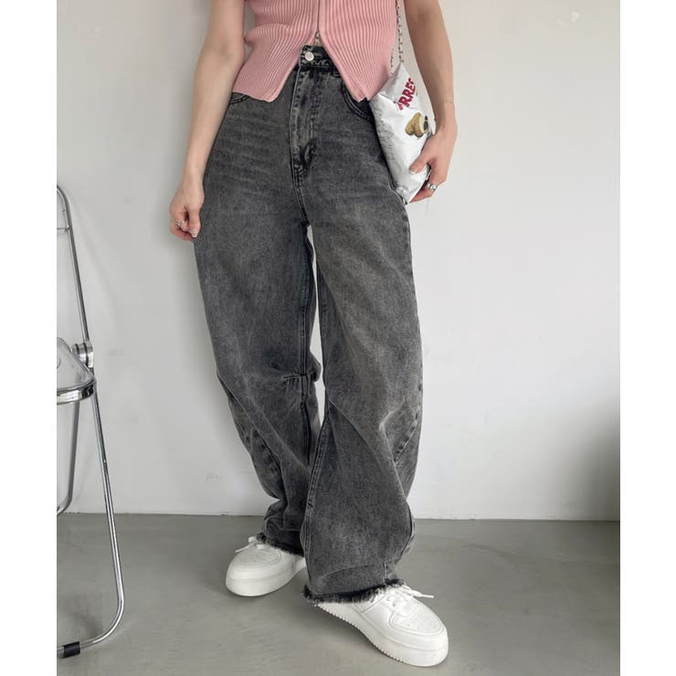 裾フリンジデニムカーゴパンツ[品番：ORGW0008734]｜Ada