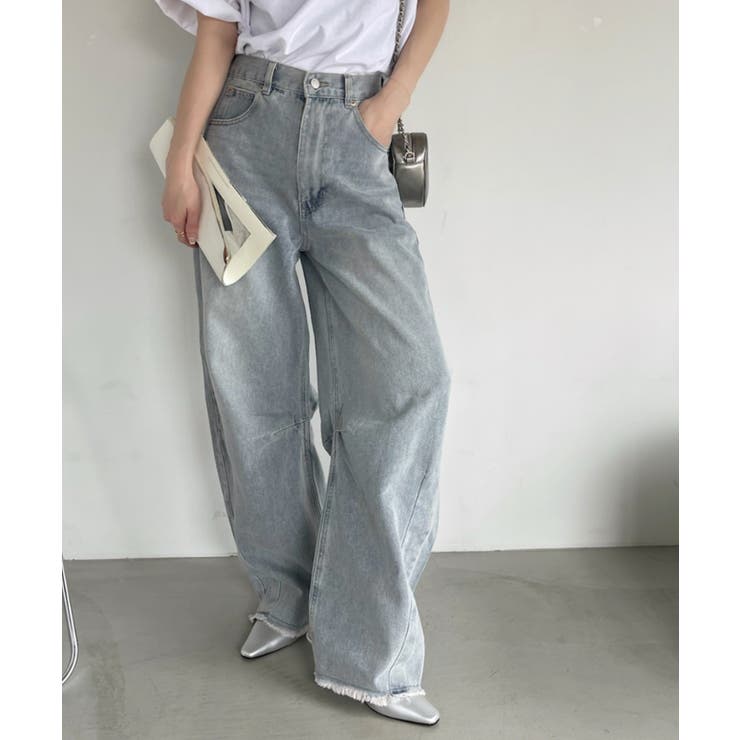 裾フリンジデニムカーゴパンツ[品番：ORGW0008734]｜Ada