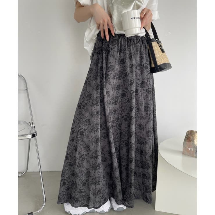 美品　インゲボルグ　フラワープリント フレアスカート lakefy-17.jpg