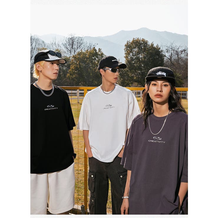 【新品】Tシャツ　グレー　ワンポイント　ロゴ セール】ワンポイントメタリックロゴ Tシャツ（Tシャツ