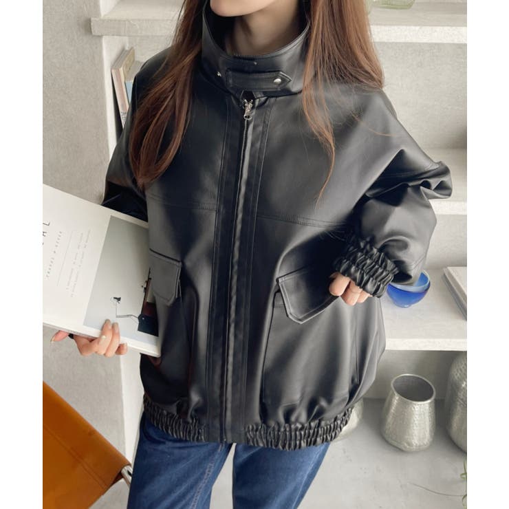 オーバーサイズ フェイク レザー ブルゾン [品番：ORGW0009008]｜Ada.（エイダ）のレディースファッション通販｜SHOPLIST（ショップリスト）