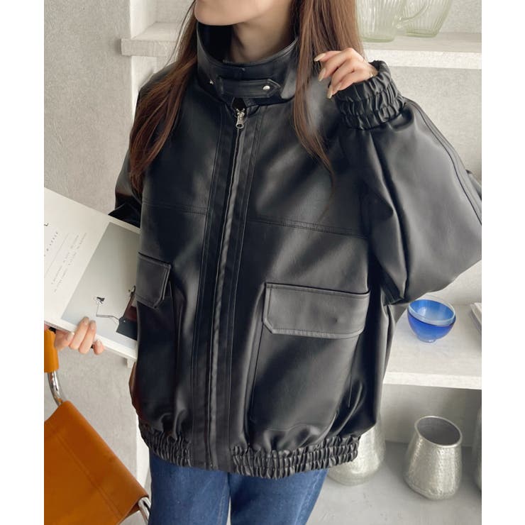 オーバーサイズ フェイク レザー ブルゾン [品番：ORGW0009008]｜Ada.（エイダ）のレディースファッション通販｜SHOPLIST（ショップリスト）