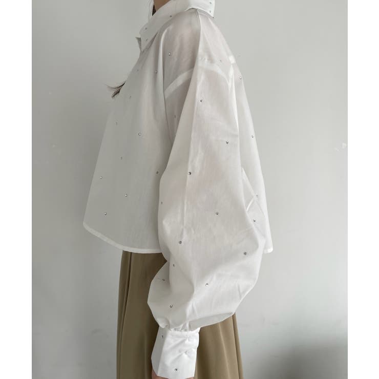 【Eclat one】ビジュー デザイン ボリュームスリーブ シャツ | Eclat one | 詳細画像21 