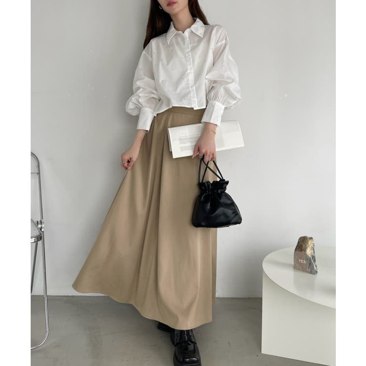 【Eclat one】ビジュー デザイン ボリュームスリーブ シャツ | Eclat one | 詳細画像6 