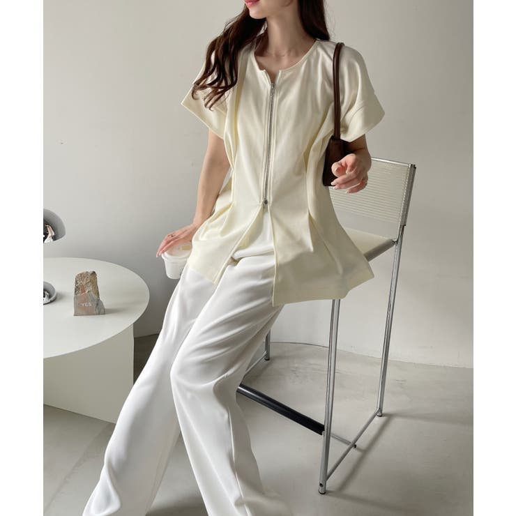 【Eclat one】Wジップ タック入り ポンチ トップス | Eclat one | 詳細画像12 