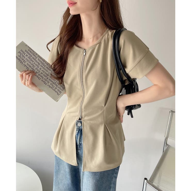 【Eclat one】Wジップ タック入り ポンチ トップス | Eclat one | 詳細画像24 