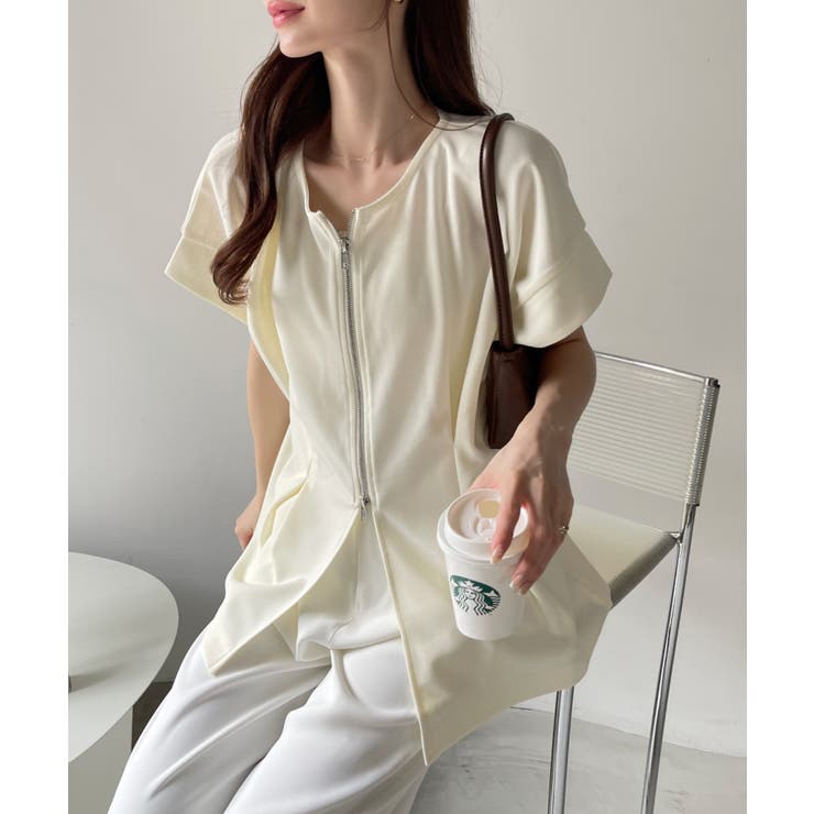 【Eclat one】Wジップ タック入り ポンチ トップス | Eclat one | 詳細画像5 