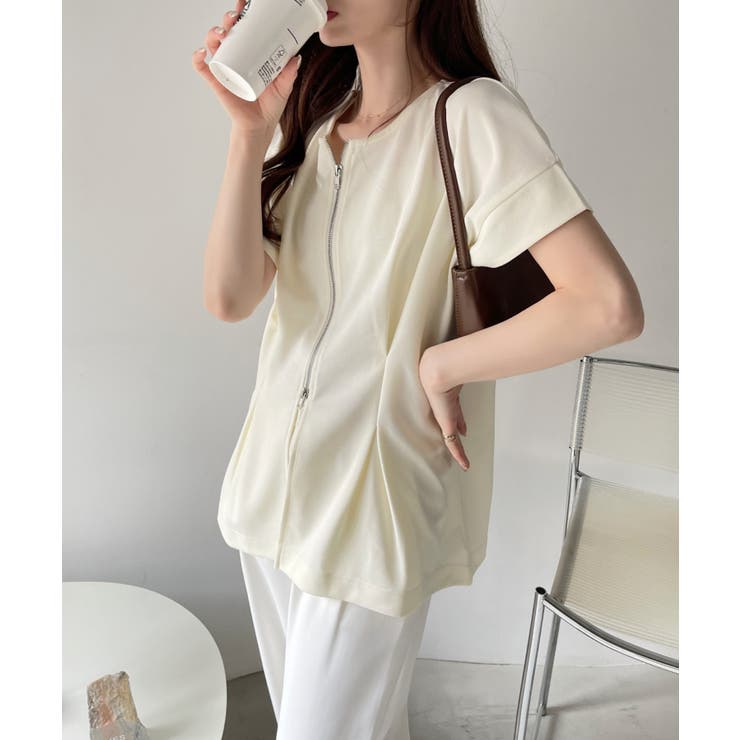 【Eclat one】Wジップ タック入り ポンチ トップス | Eclat one | 詳細画像9 