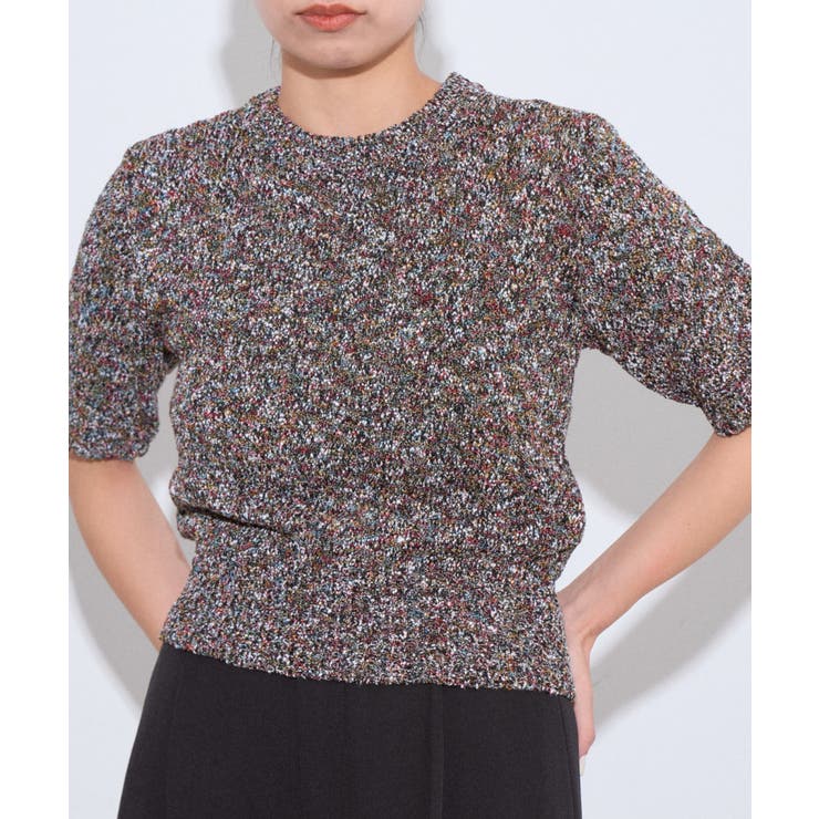 Eclat one】綿タッチ ミックス糸 コンパクト サマーニット[品番