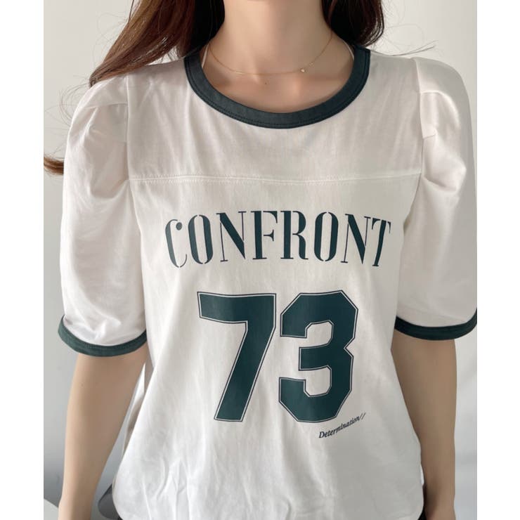 ナンバー ロゴ プリント パワショル リンガー Tシャツ[品番