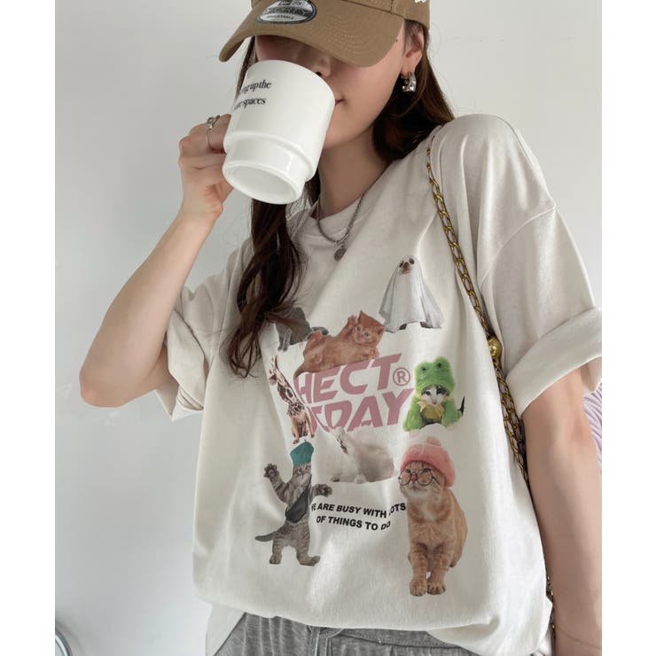 クルーネック 猫ミーム Tシャツ[品番：ORGW0008923]｜Ada.（エイダ）の  