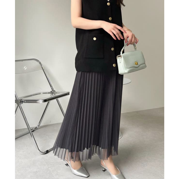 【Eclat one】ストライプ シアー プリーツスカート | Eclat one | 詳細画像14 