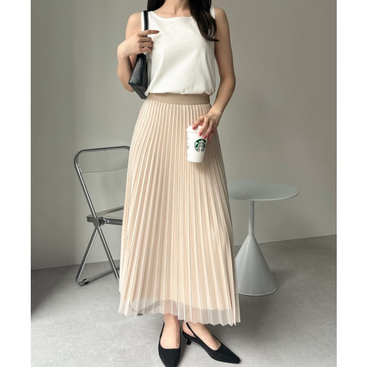 【Eclat one】ストライプ シアー プリーツスカート | Eclat one | 詳細画像24 