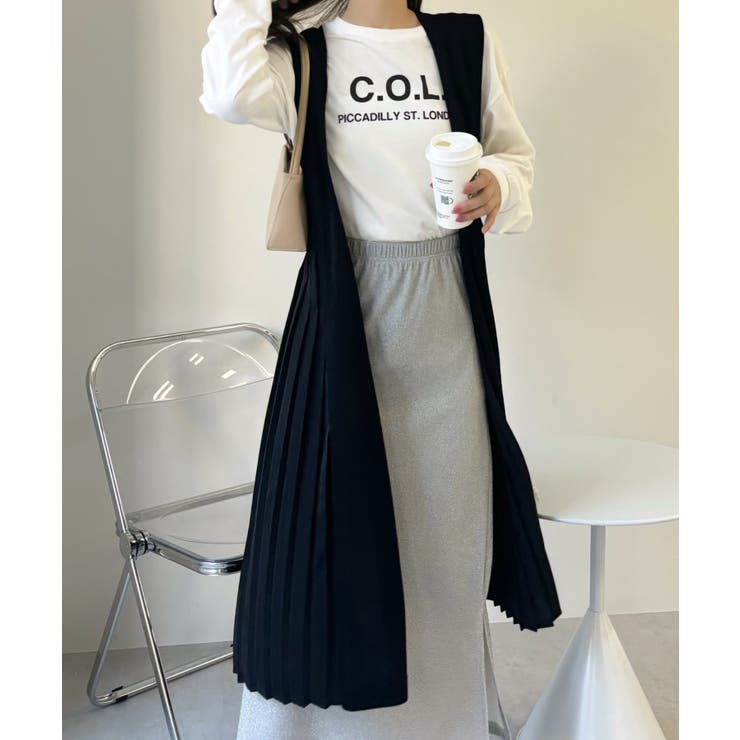バックプリーツ ロング ジレ[品番：ORGW0008932]｜Eclat one