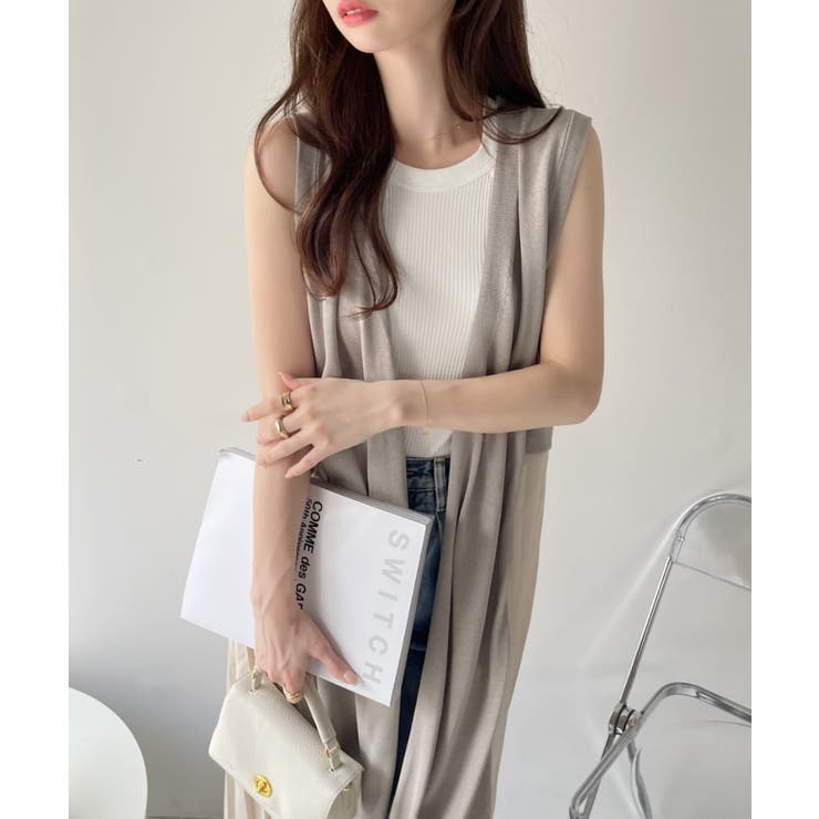 ●日本正規品● バックプリーツ ロング one ジレ[品番：ORGW0008932]｜Eclat トップス