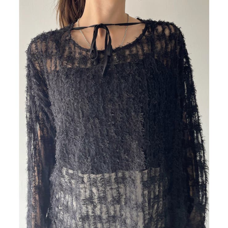 Eclat one】 チュール フリル 前後2WAY トップス[品番：ORGW0008933