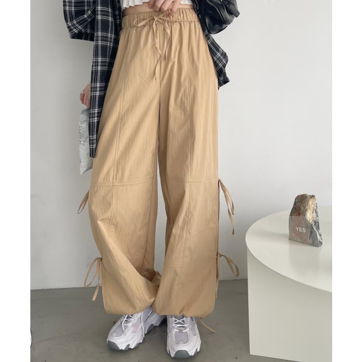 サイド リボン デザイン カーゴパンツ[品番：ORGW0008962]｜Ada