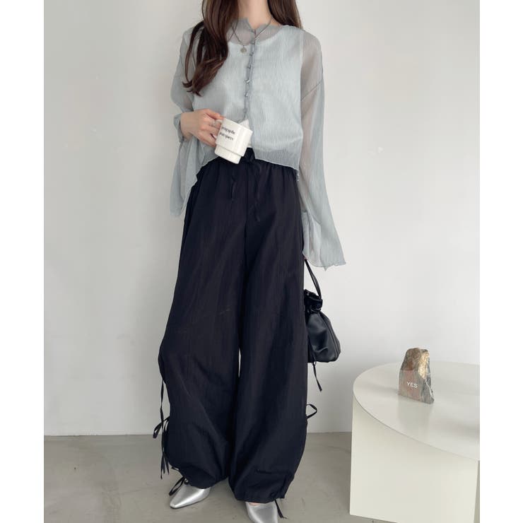 サイド リボン デザイン カーゴパンツ[品番：ORGW0008962]｜Ada