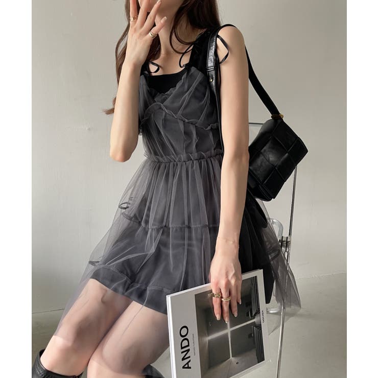 チュール ティアード チュニック キャミ[品番：ORGW0009032]｜Ada