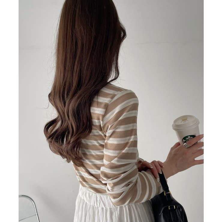 U.S. POLO ASSN. ラメ リブ ボーダー クルーネック Tシャツ | Ada. | 詳細画像13 