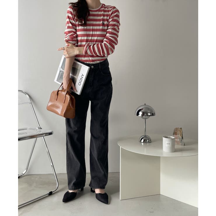 U.S. POLO ASSN. ラメ リブ ボーダー クルーネック Tシャツ | Ada. | 詳細画像21 