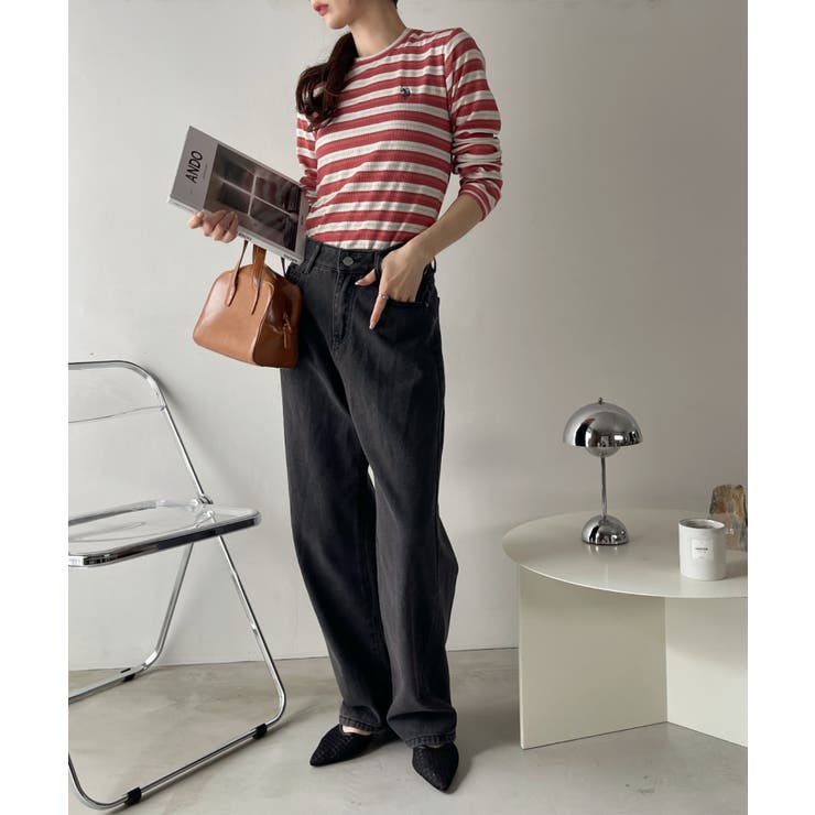 U.S. POLO ASSN. ラメ リブ ボーダー クルーネック Tシャツ | Ada. | 詳細画像22 