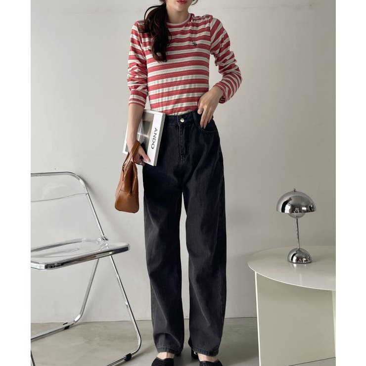 U.S. POLO ASSN. ラメ リブ ボーダー クルーネック Tシャツ | Ada. | 詳細画像23 