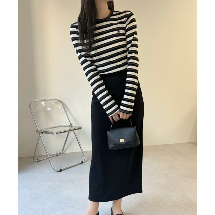 U.S. POLO ASSN. ラメ リブ ボーダー クルーネック Tシャツ | Ada. | 詳細画像8 