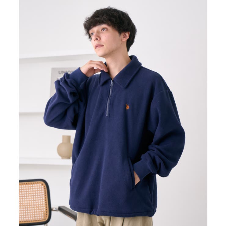 U.S. POLO ASSN. フリース素材 ハーフジップ アノラック[品番