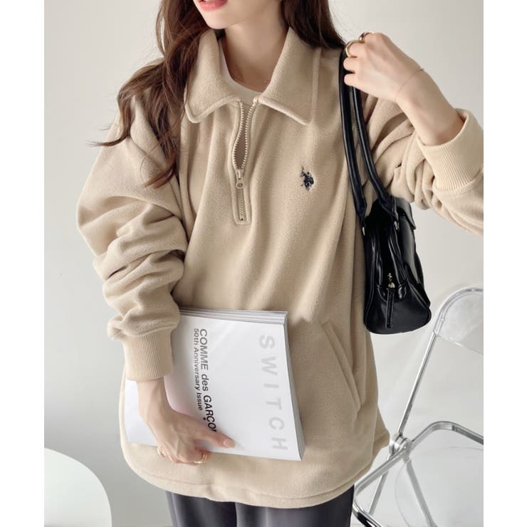 U.S. POLO ASSN. フリース素材 ハーフジップ アノラック[品番 U.S. POLO ASSN. フリース素材 ハーフジップ アノラック[品番