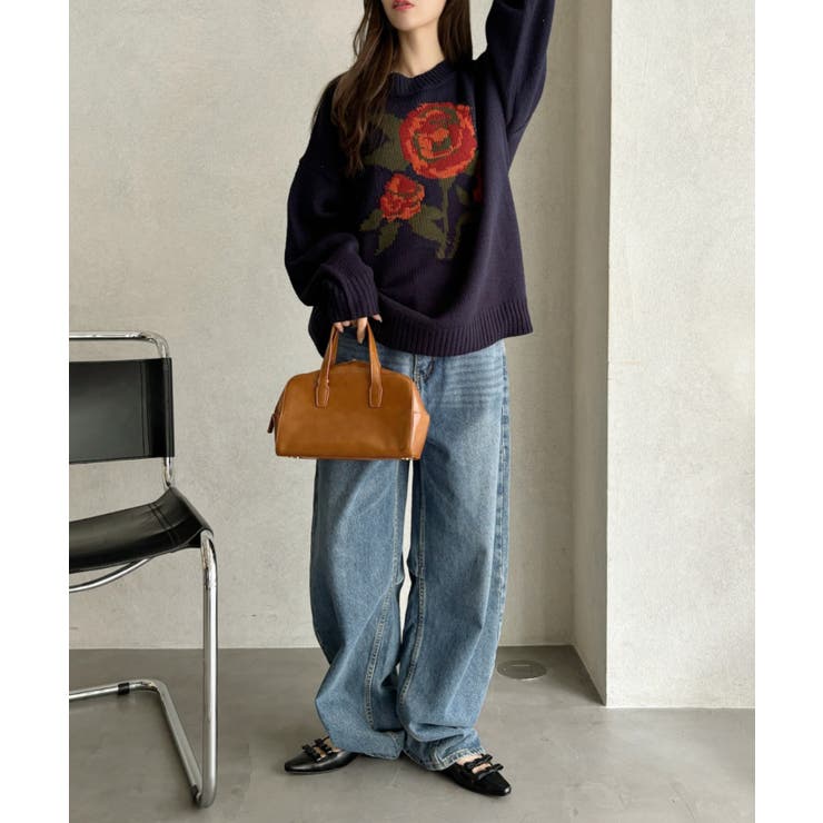 ローズ ジャガード オーバーサイズ ニット | Ada. | 詳細画像25 