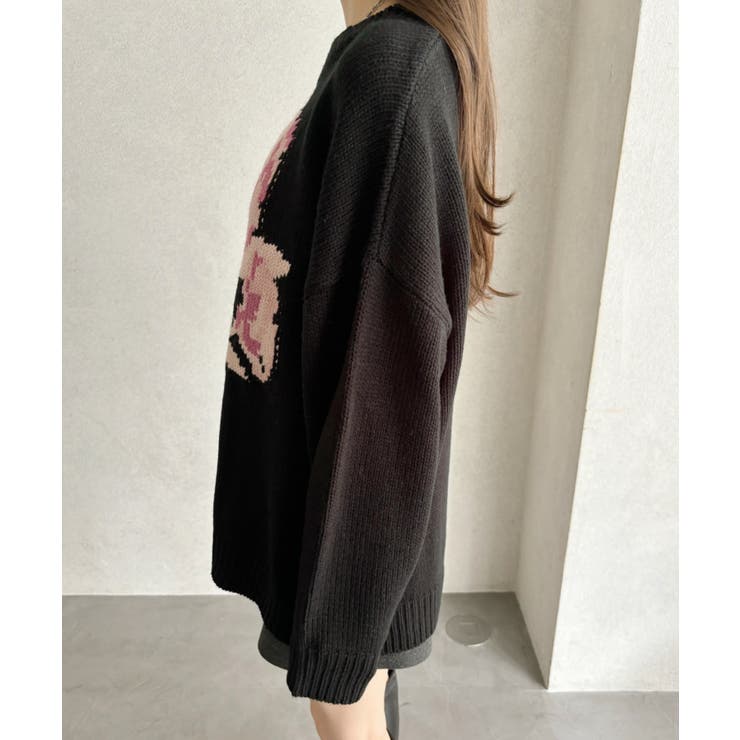 ローズ ジャガード オーバーサイズ ニット | Ada. | 詳細画像38 