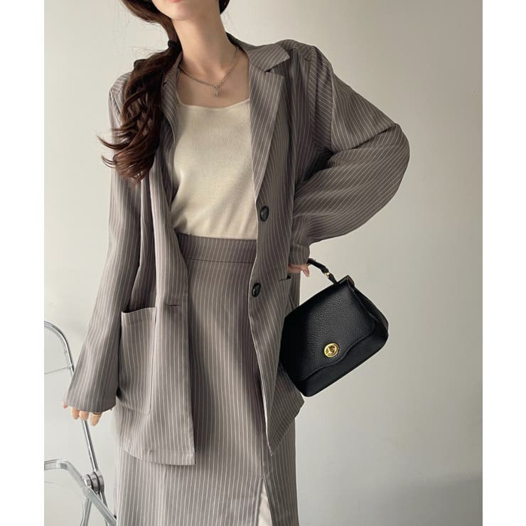 ≪MERY11月掲載≫ 2wayストレッチ ノーカラージャケット 茶