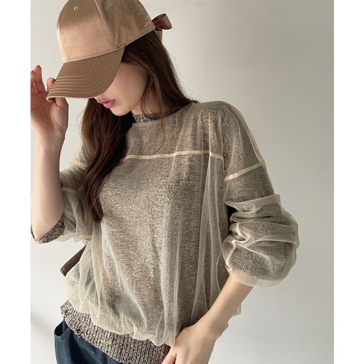 チュールドッキング ミックスカラー ニット | Eclat one | 詳細画像7 