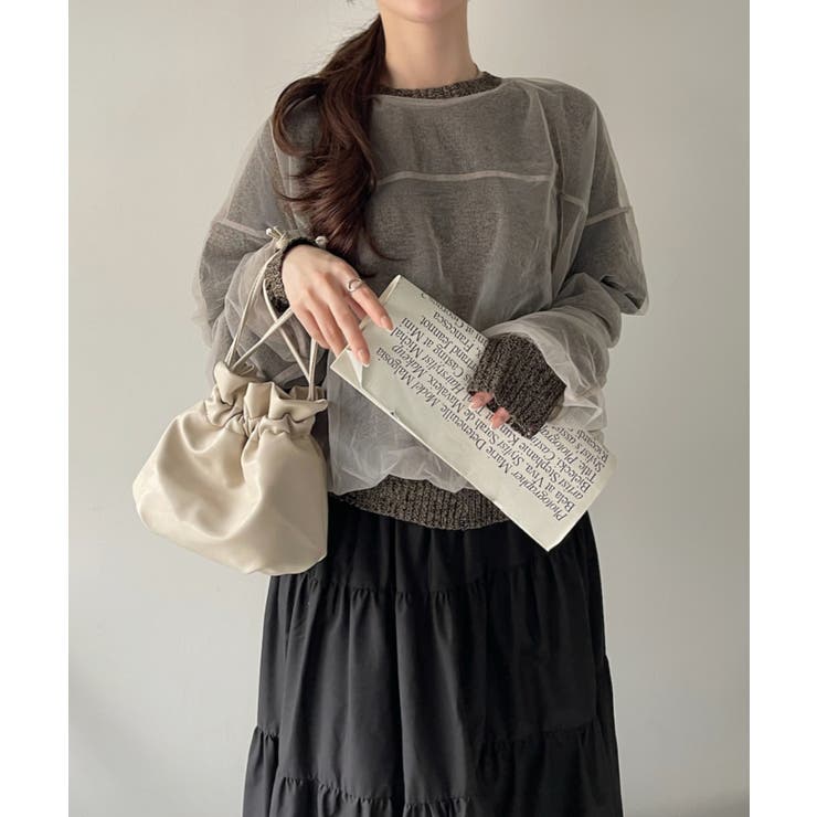 チュールドッキング ミックスカラー ニット | Eclat one | 詳細画像9 